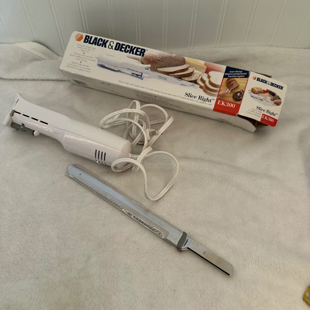 Black & Decker Electric‎ Knife White Excellent Slice Right EK300 No Guide